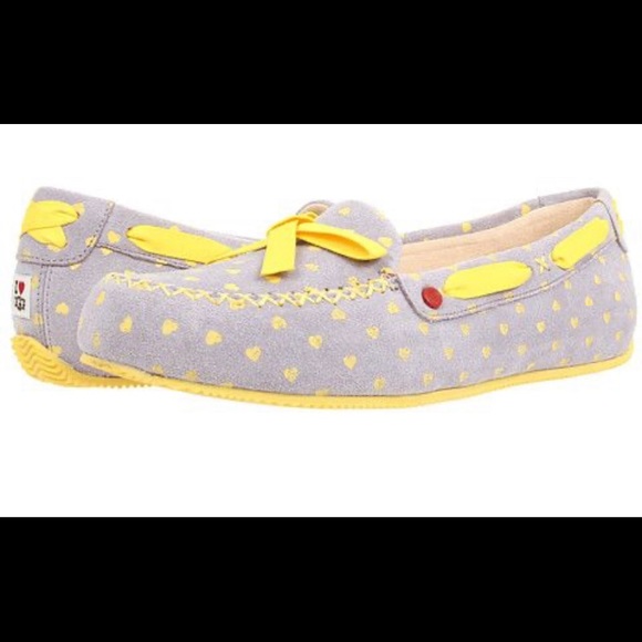 UGG Shoes - Ugg I Heart Belle Moonstone Yellow Suede Slippers